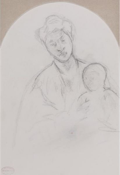 Femme Tenant Son Enfant Sur Les Genoux (Mother Jeanne Holding Her Baby)