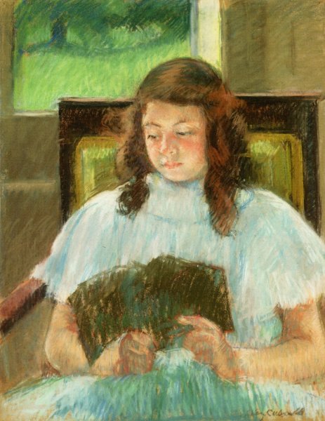 Francoise In A Square Backed Chair Read Aka Young Girl Reading Young Girl In A Blue Dress