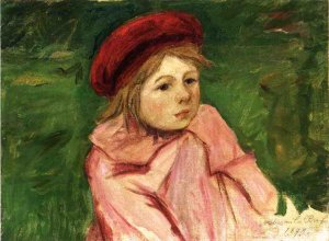 Little Girl In A Large Red Hat