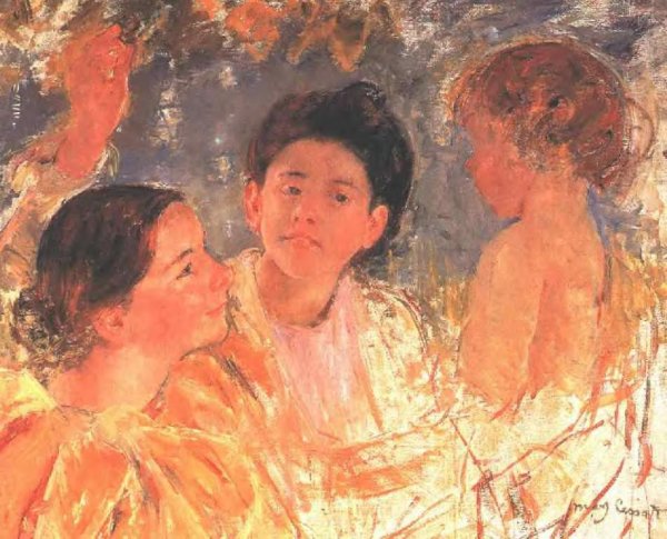 Two Young Girls With A Child